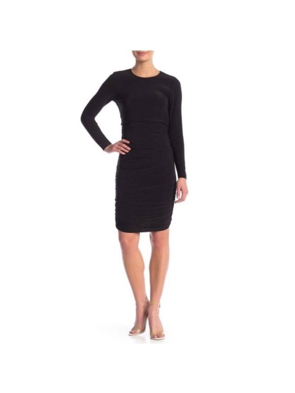 Spense Ruched Side Long Sleeve Dress